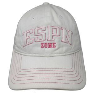 ESPN Baseball Cap White Pink One Size Chicago ESPN Zone Slideback Cotton Hat